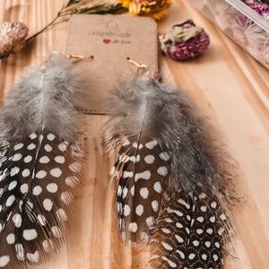 Bold feather earrings boho